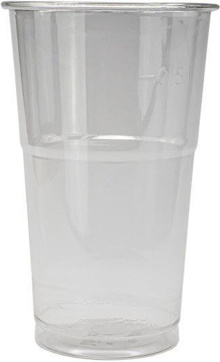 5 dl Plastikbecher Neutral, unzerbr. glasklar, geeicht EW 50-Pack