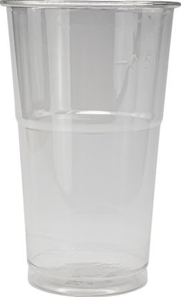 5 dl Plastikbecher Neutral, unzerbr. glasklar, geeicht EW 50-Pack