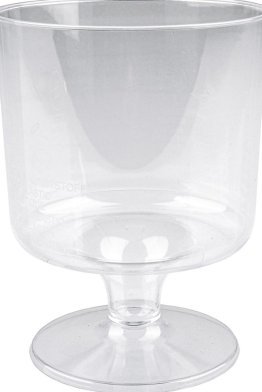1,7 dl Plastik-Weinglas Neutral, mit Fuss, zerbrechlich EW 10-Pack