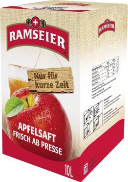Rams. Apfelsaft frisch ab Presse EW 10 Lt. Bag Box
