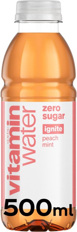 Vitaminwater Zero Ignite Peach, Mint & Koffein PET EW 12 x 50cl